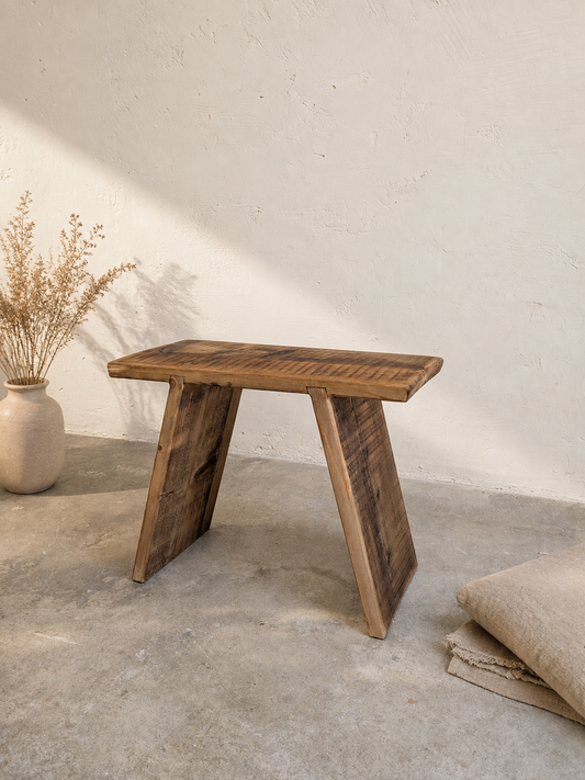 Banc artisanal bois ancien