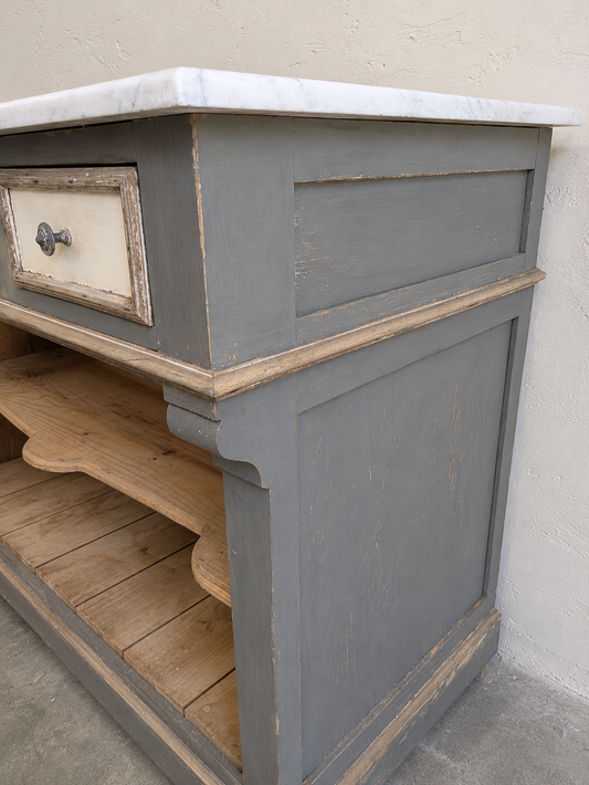 Meuble salle de bain bois & marbre
