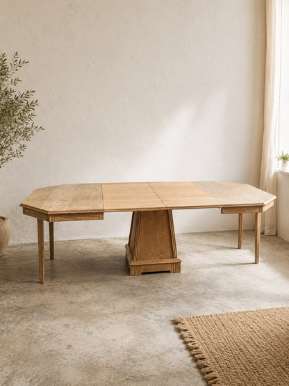 Table chêne art déco – extensible
