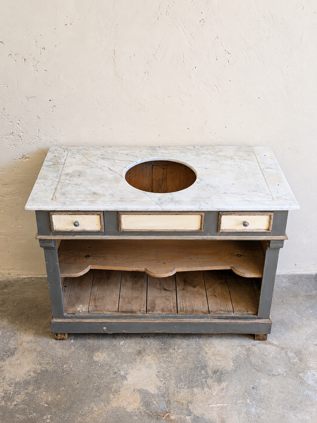 Meuble salle de bain bois & marbre