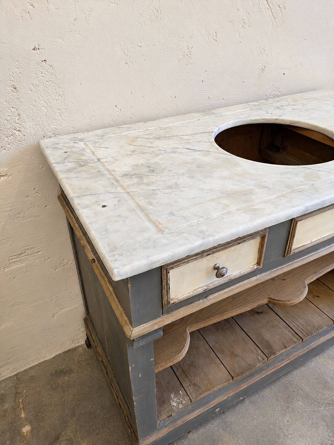 Meuble salle de bain bois & marbre
