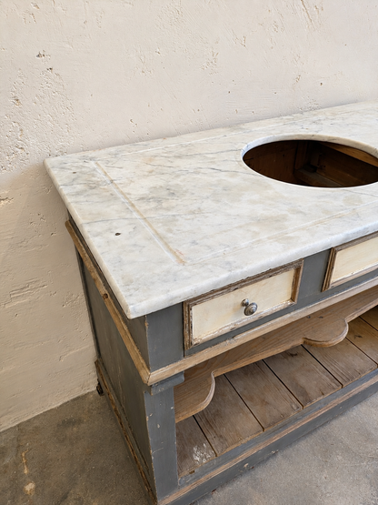 Meuble salle de bain bois & marbre