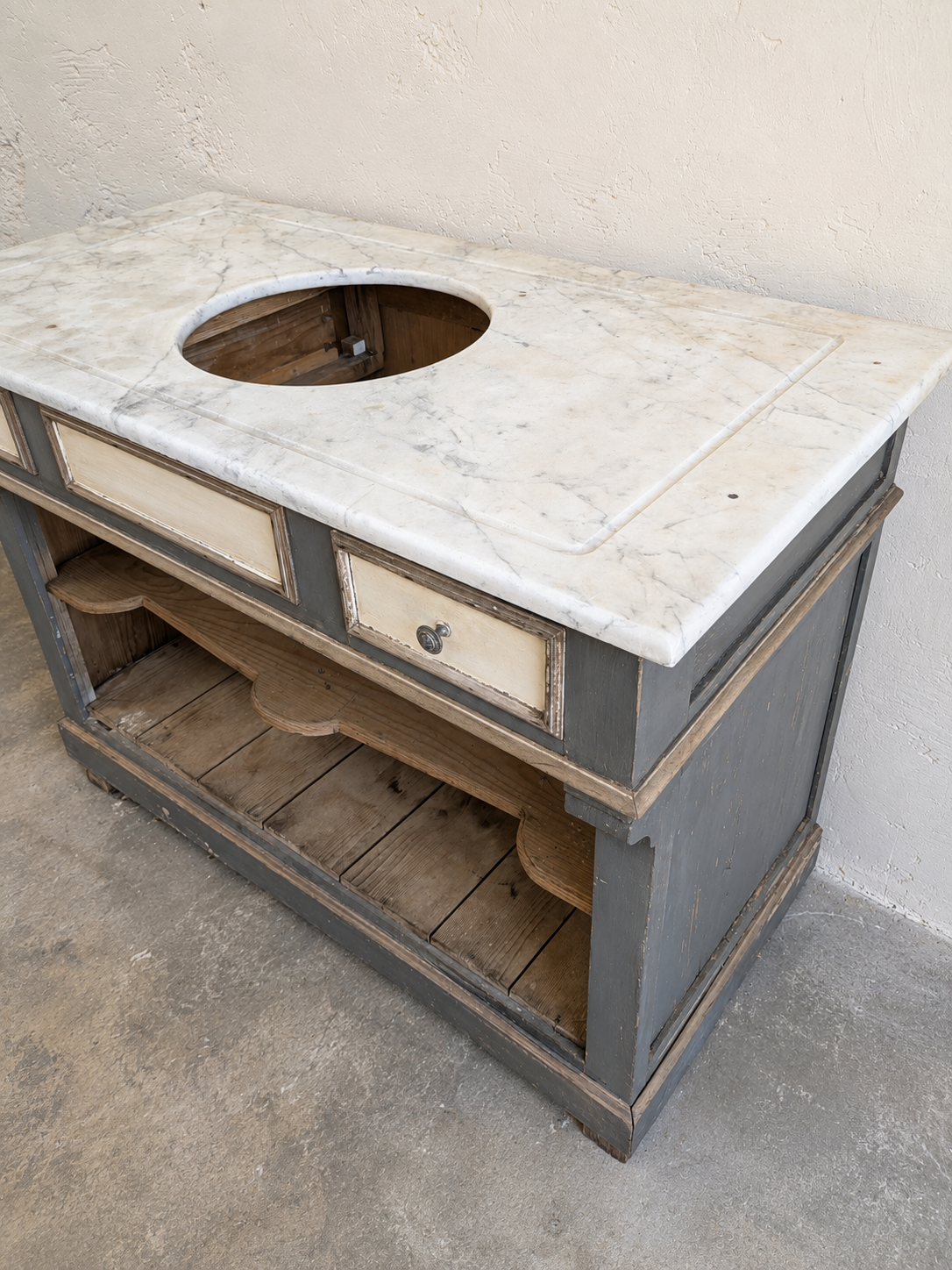 Meuble salle de bain bois & marbre