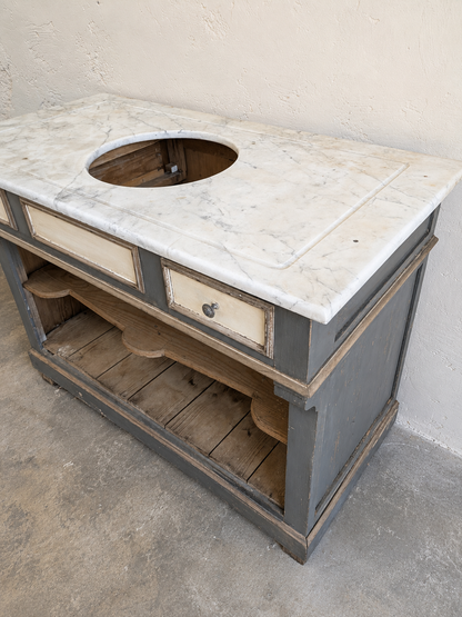 Meuble salle de bain bois & marbre