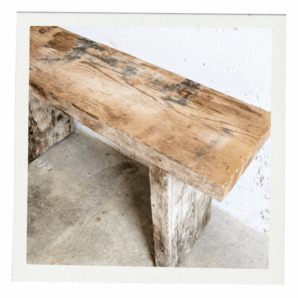Banc Vintage Bois Brut – Image 2