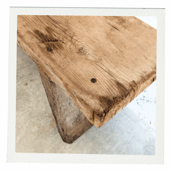 Banc Ancien Bois Brut – Image 3